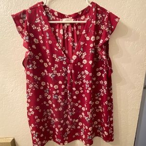 Loft Outlet Flutter Sleeve V-Neck Blouse